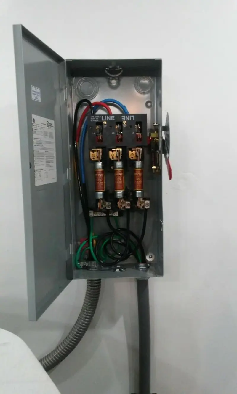 Three-phase disconnect switch installed for Electrical Wiring & Rewiring in Franklin Farm
